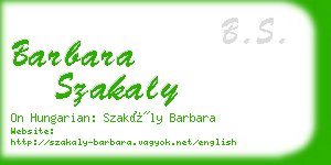 barbara szakaly business card